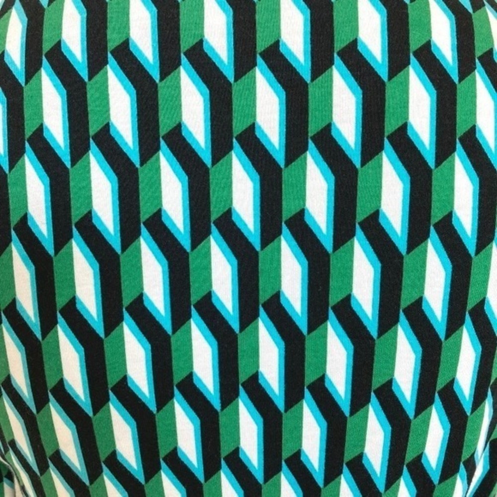 DVF For Target Arrow Geo Long Sleeve Midi Wrap Dress S Green Classic Career - Picture 14 of 17